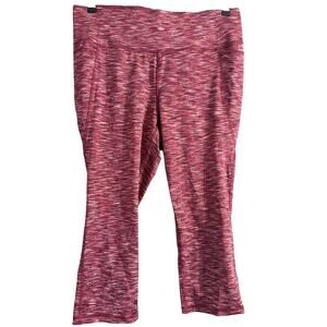 LIVI Lane Bryant Women's Plus Size Red Space Dye Active Capri Size 18/20 2X New